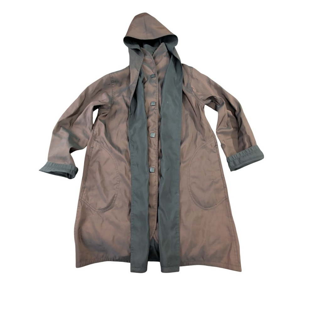 Mycra Pac Reversible Fashion Rain Coat Jacket Size 0 Womens 6 8 Black Bronze